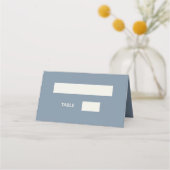 Staubblau creme modern simpel platzkarte (Vorderseite)