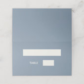 Staubblau creme modern simpel platzkarte (Außenseite Aufgefaltet)