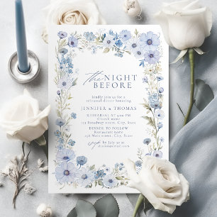 Staubblau Elegant Wildblume Die Nacht Vorher Einladung