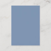 Staubblau Elegante Schrift | QR-Code Hochzeits-RSV Begleitkarte (Rückseite)