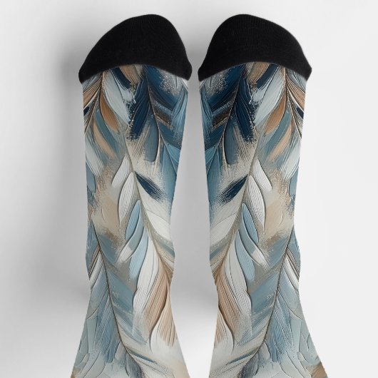 Staubblau-Eleganz in Acryl Socken (Oben)