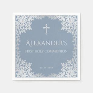 Staubblau Erste heilige Kommunion Eleganter Junge  Serviette