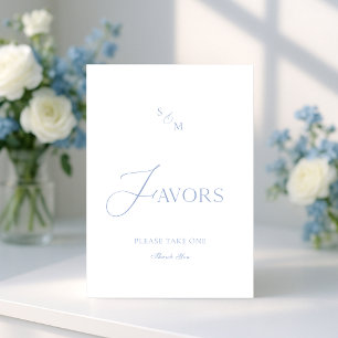 Staubblau Fine Art „Favors“-Hochzeitsschild Einladung