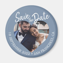 Staubblau Foto Moderne Schrift Save-the-Date
