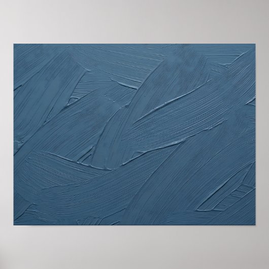 Staubblau gemaltes Impasto-Textur-Poster Poster (Vorne)