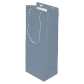 Staubblau Geschenktüte Für Weinflaschen (Vorderseite Schrägansicht)