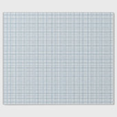 Staubblau Gingham Baby Shower Geschenkpapier (Flach)