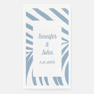 Staubblau Hochzeit Brautparty Tropische Palme Serviette