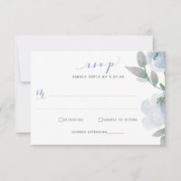 Staubblau Hochzeit Wasserfarbe Sanfte Blüten