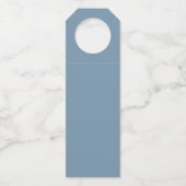 Staubblau Hochzeitstisch QR-Code Hochzeitsmenü Flaschenanhänger (Rückseite)