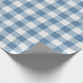 Staubblau klassischer Gingham-Karo Geschenkpapier (Ecke)