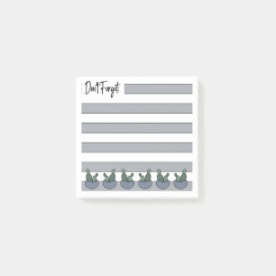 Staubblau Liniiert Gettopfte Kakteen - Post-it Klebezettel