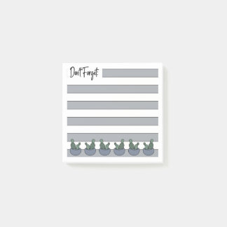 Staubblau | Liniiert | Gettopfte Kakteen -  Post-it Klebezettel