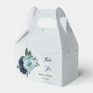Staubblau & marineblaue Blumen botanische Hochzeit Geschenkschachtel