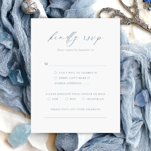 Staubblau minimalistisches Hochzeitskarte RSVP Karte