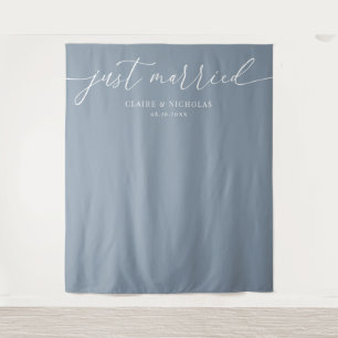 Staubblau Moderne Elegante Gerade Verheiratet Hoch Wandteppich