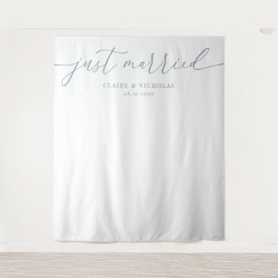 Staubblau Moderne Elegante Gerade Verheiratet Hoch Wandteppich