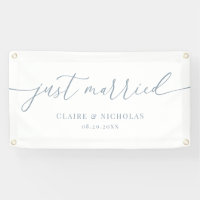 Staubblau Moderne Elegante Gerade Verheiratete Hoc