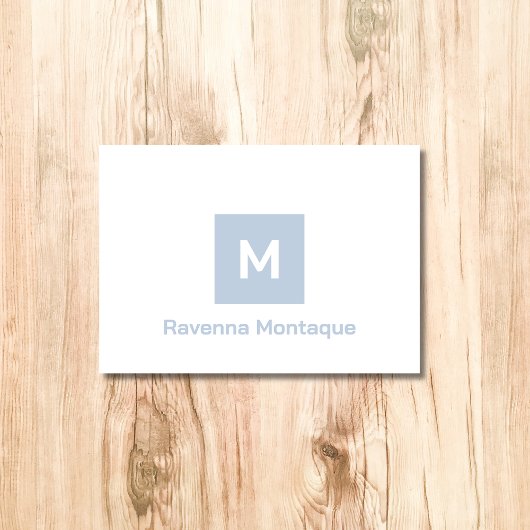 Staubblau modernes Monogramm personalisierter Name