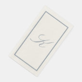 Staubblau Monogramm Anfangsbuchstabe Hochzeit Brau Serviette (Ecke)