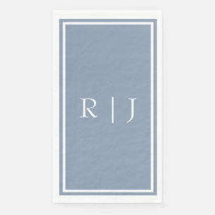 Staubblau Monogramm Benutzerdefinierter Name Elega Serviette