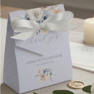 Staubblau & Navy Blumen Hochzeitsgunstbox Geschenkschachtel