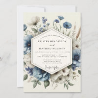 Staubblau Poetische Blüten Hochzeit
