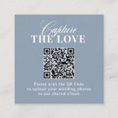 Staubblau | QR-Code Hochzeit - Erfasse die Liebe Begleitkarte (Vorderseite)