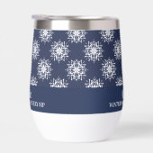 Staubblau-Schneeflocken-Weihnachtsmonogramm (Rechts)