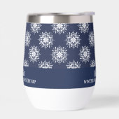 Staubblau-Schneeflocken-Weihnachtsmonogramm (Links)