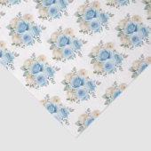 Staubblau silber elegante Blumen Seidenpapier (Detail)