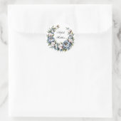 Staubblau und Baumwollhochzeit Runder Aufkleber (Tasche)