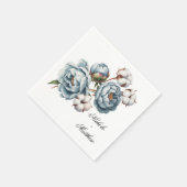 Staubblau und Baumwollhochzeit Serviette (Ecke)