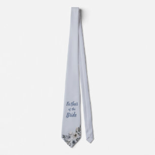 Staubblau und Grau Floral Vater der Braut Krawatte
