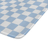 Staubblau und Weiß kariert Schneidebrett (Ecke)