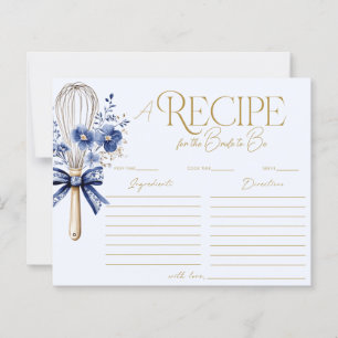 Staubblau weggewhiskte Toile-Rezeptkarte