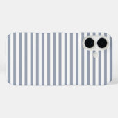 Staubblau & Weiß süß horizontal gestreift Case-Mate iPhone Hülle (Rückseite (Horizontal))