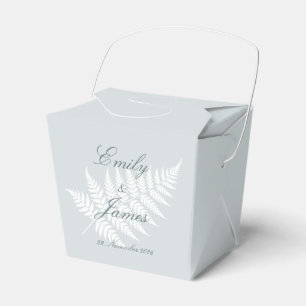 Staubblau Weiße Farne Kleine Mitgebsel-Party Geschenkschachtel