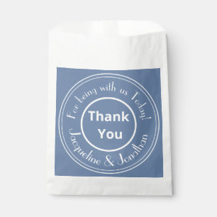 Staubblau Weiße Hochzeit Schlicht Elegant Dankesch Geschenktütchen