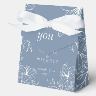 Staubblau Weiße Lilien Blumen Hochzeitsgunst Box S Geschenkschachtel
