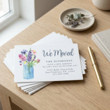 Staubblau Wir Zogen Florale Adresse Umzug