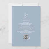 Staubblaue Alles-in-Einem-QR-Code-Baby-Sprinkle-Pa Einladung (Rückseite)