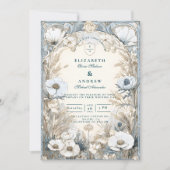 Staubblaue Anemonen-Hochzeit Einladung (Vorderseite)