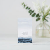 staubblaue Aquarelllandschaft Visitenkarte (Stehend Vorderseite)