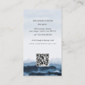 staubblaue Aquarelllandschaft Visitenkarte (Rückseite)