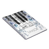 staubblaue Aquarellmusik-Blume Notizblock (Rechte Seite)