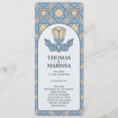 Staubblaue Art Nouveau Hochzeits-Programmkarte Programm (Vorderseite)