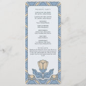 Staubblaue Art Nouveau Hochzeits-Programmkarte Programm (Rückseite)