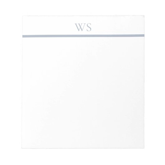 Staubblaue Balken-Monogramm-Notizblock Notizblock (Vorderseite)