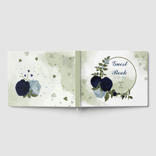 staubblaue Blume Gästebuch (Voll)